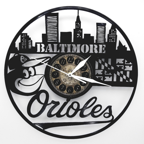 Handmade Other - BALTIMORE ORIOLES vinyl record clock